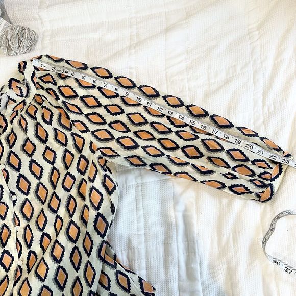 Womens Nic and Zoe Medium Geometric Top Blouse 100% Cotton Ethically Made - Picture 12 of 12